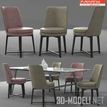 3d-модель Flexform набор: стол Sofio и стулья Feel Good