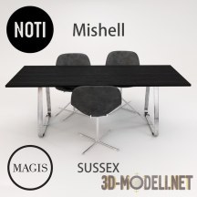 3d-модель Стулья «Noti Mishell» и стол «Magis Sussex»