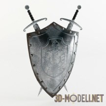 3d-модель Декор – щит и меч