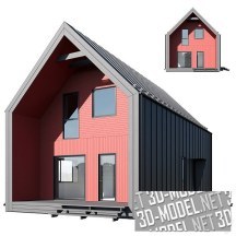 3d-модель Современный дом (105 м)
