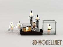 3d-модель Декор со свечами и лосем