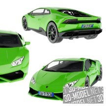 3d-модель Спорткар Lamborghini huracan (green)