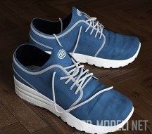 3d-модель Синие с белым поношенные кроссовки