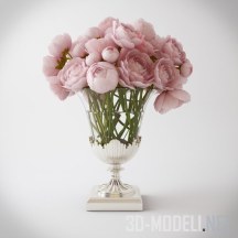 3d-модель Букет пионовидных роз