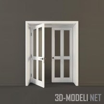 3d-модель Белая двухстворчатая межкомнатная дверь