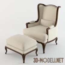 3d-модель Кресло с банкеткой