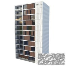 3d-модель Одиннадцатиэтажное офисное здание