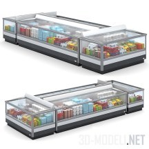 3d-модель Витрины с мороженым, пиццей, овощами