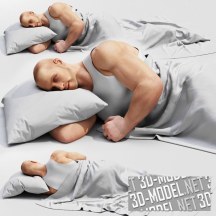 3d-модель Спящий молодой мужчина