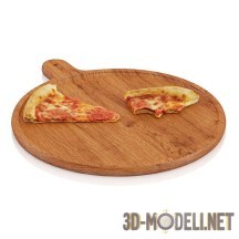 3d-модель Два куска пиццы на доске