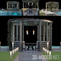 3d-модель Круглая беседка с басейном