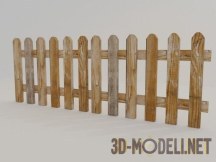 3d-модель Секция деревянной ограды в традиционном стиле