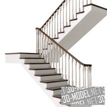 3d-модель Классическая деревянная лестница