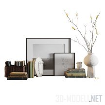 3d-модель Сет с книгами и вазами