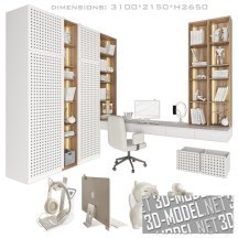 3d-модель Мебель, декор и аксессуары в подростковой комнате