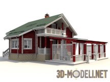 3d-модель Красный дачный домик
