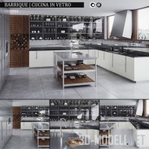3d-модель Кухонная мебель Barrique Cucina in vetro