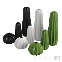3d-модель Коллекция керамических ваз в виде кактусов