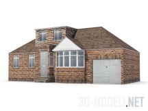 3d-модель Дом из кирпича с гаражем