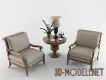 Столик с декором и два кресла