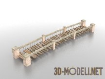 3d-модель Садовый мостик с кирпичными стойками