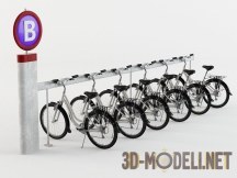 3d-модель Велосипеды на стоянке