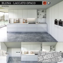 3d-модель Белая кухня Bluna-Laccato Opaco от Binova