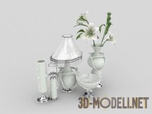3d-модель Набор декоративных ваз с лампой