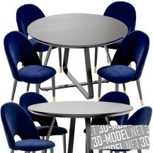 3d-модель Обеденный стул Iris и стол Toronto