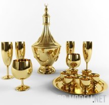 3d-модель Золотая посуда в восточном стиле