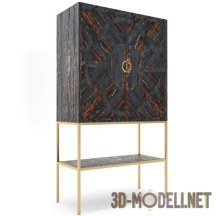 3d-модель Цветной деревянный барный шкаф