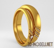 3d-модель Пара современных свадебных колец