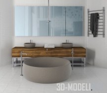 3d-модель Сет с ванной из камня
