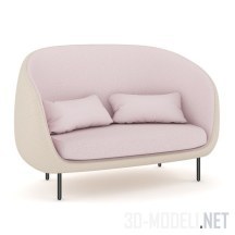 Розовый диванчик с высокой спинкой