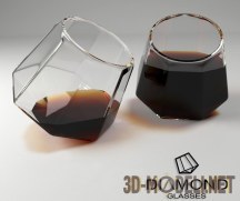 3d-модель Diamond Whiskey Glasses