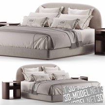 3d-модель Кровать Taormina от Flou и две тумбы