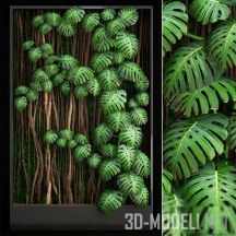 3d-модель Настенное панно с листьями монстеры