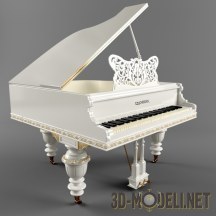 3d-модель Белый кабинетный рояль