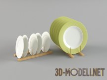 3d-модель Деревянные сушки с тарелками