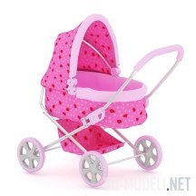 Розовая детская коляска