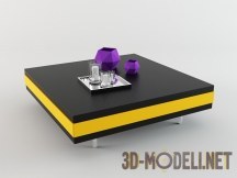3d-модель Коричнево-желтый низкий столик