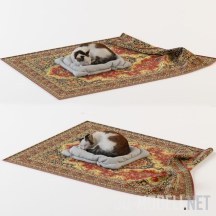 3d-модель Кошка на ковре