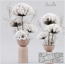 3d-модель Сухие цветы в нюдовой вазе