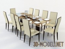 3d-модель Стол «Monaco» со стульями «Lady» Cattelan