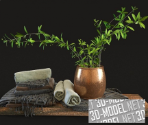 3d-модель Декор с текстилем и растением
