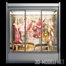 3d-модель Мясо и птица в витрине магазина