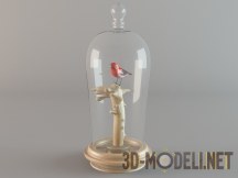 3d-модель Красная птица в стеклянном абажуре