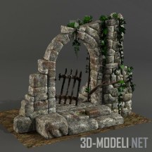 3d-модель Каменные врата Low-Poly