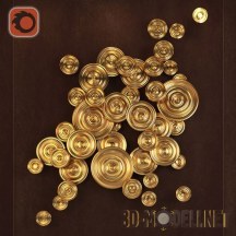 Декоративное настенное панно из золотых дисков