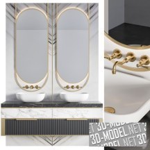 3d-модель Мебель для ванной комнаты и зеркала